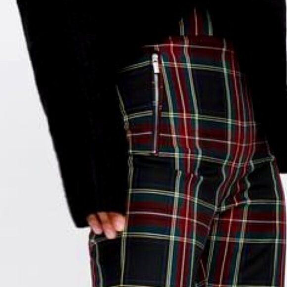 Zara Plaid Skinny Ankle Pants With Zipper Detail Size S EUC - Picture 2 of 10